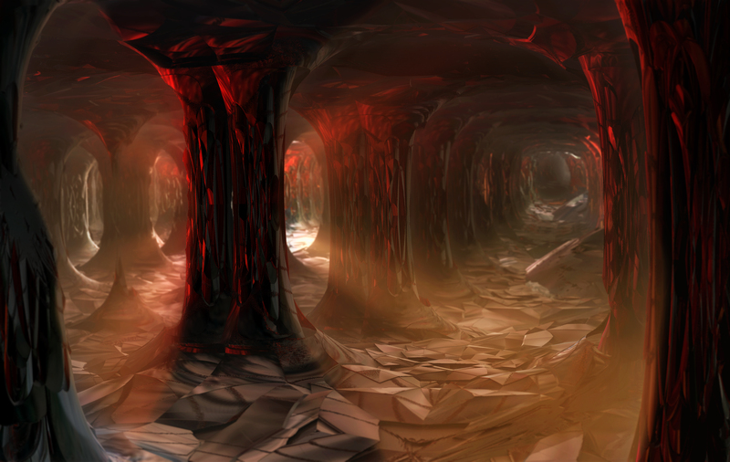 A dark cave can be a great location that drive players away from their comfort zone.